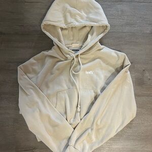 Levi's Cream Cropped Hoodie